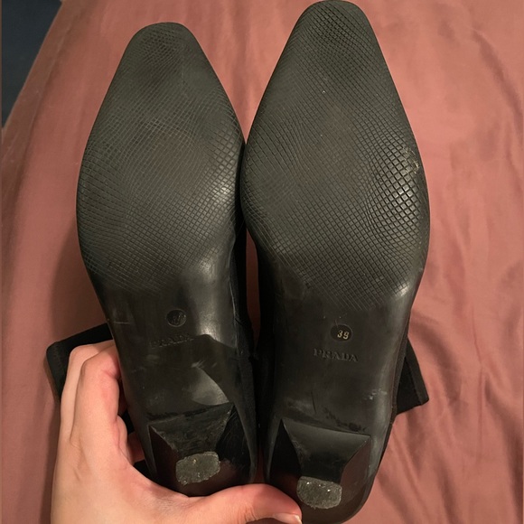 Prada Black Pointed Toe Sock Ankle Booties - Picture 4 of 6